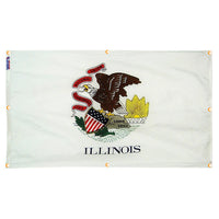 Illinois Flag with Grommets Along the Edges for Wall Hanging