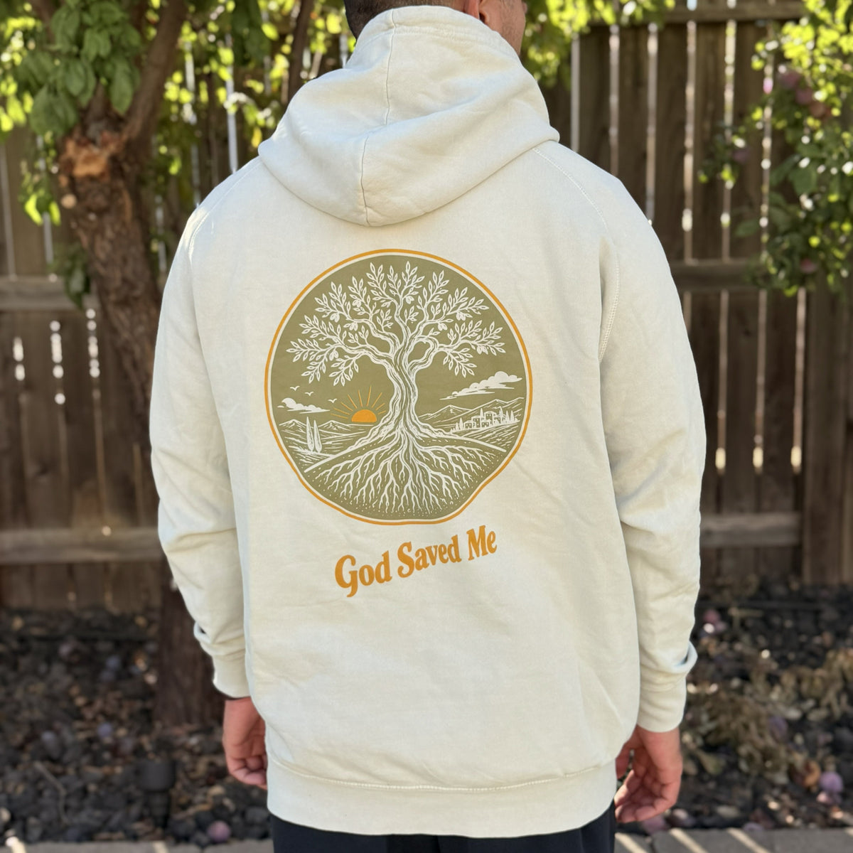 Olive Tree Hoodie: 100% ring-spun cotton