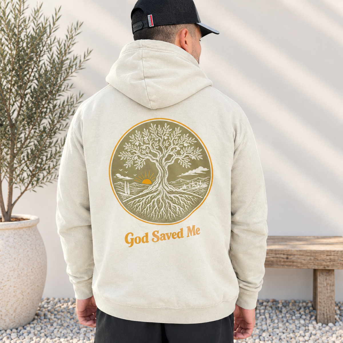 Olive Tree Hoodie: 100% ring-spun cotton