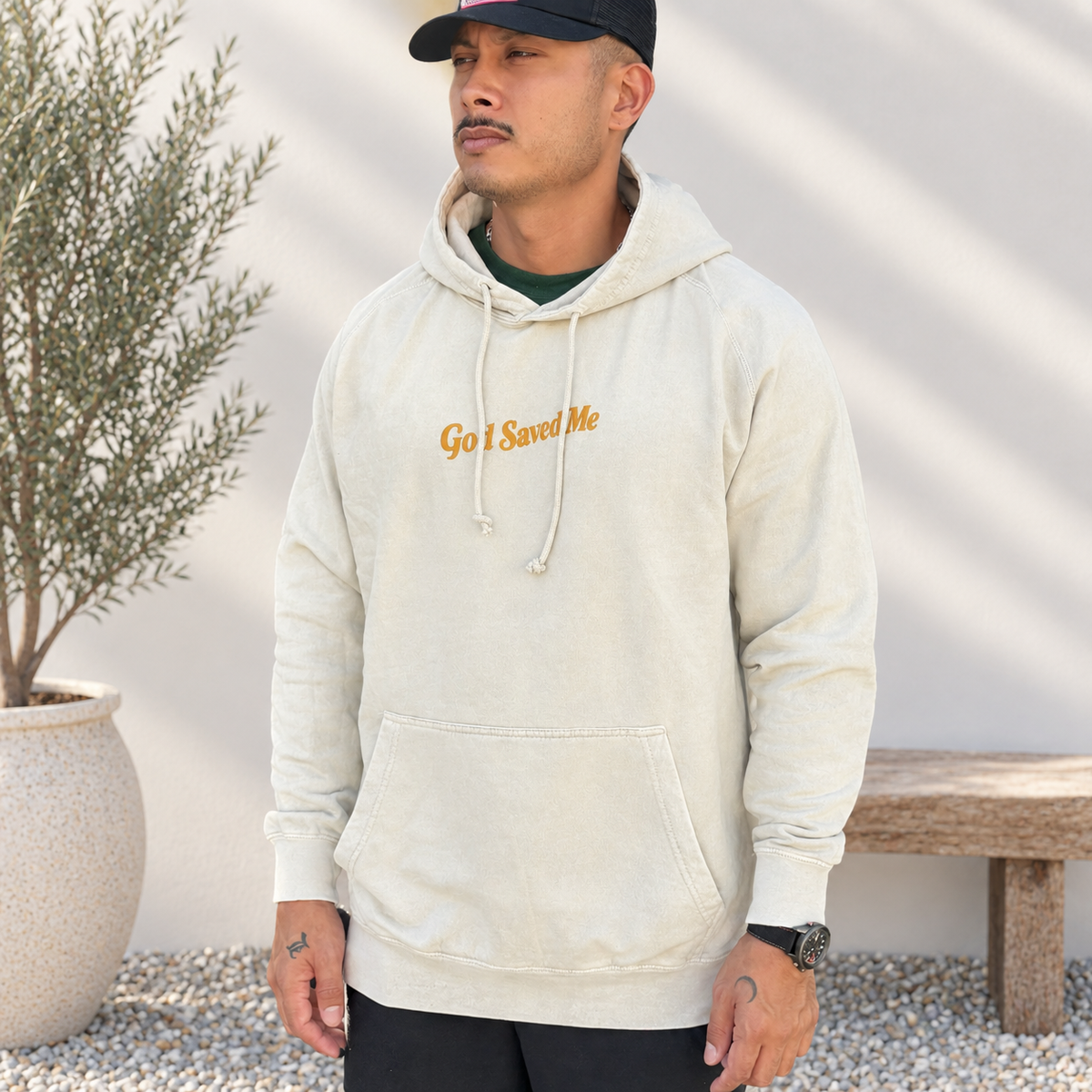 Olive Tree Hoodie: 100% ring-spun cotton