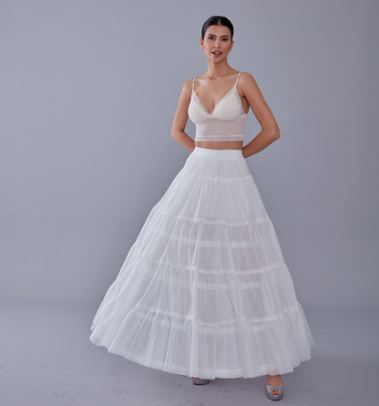 Elegant Voile and Hoop Petticoat with Two Layers - Perfect for Bridal and Costume Wear