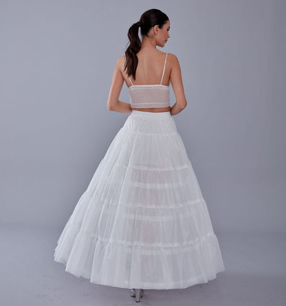 Elegant Voile and Hoop Petticoat with Two Layers - Perfect for Bridal and Costume Wear