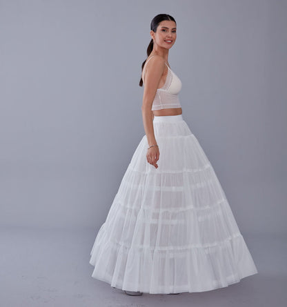 Elegant Voile and Hoop Petticoat with Two Layers - Perfect for Bridal and Costume Wear