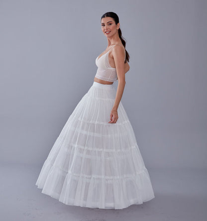 Elegant Voile and Hoop Petticoat with Two Layers - Perfect for Bridal and Costume Wear