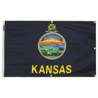 Kansas Flag with Grommets Along the Edges for Wall Hanging