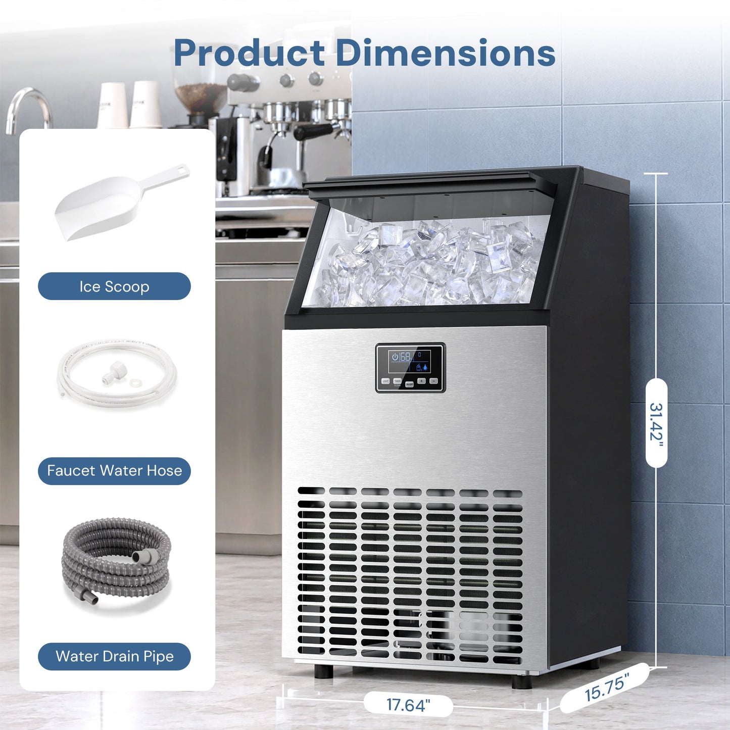100LBS/200LBS/265LBS  Freestanding Commercial Ice Maker Z5845A