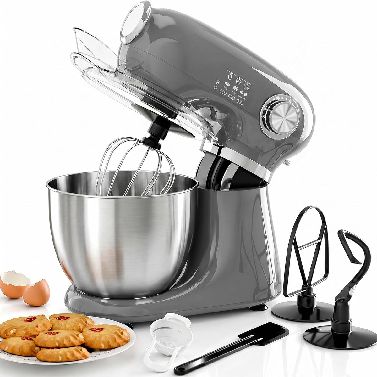 Kismile Stand Mixer, 5.5-Quart Electric Mixer with 12 Speeds CF3715