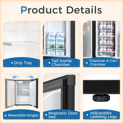 2.6\3.2 cu. ft Mini Fridge with Freezer