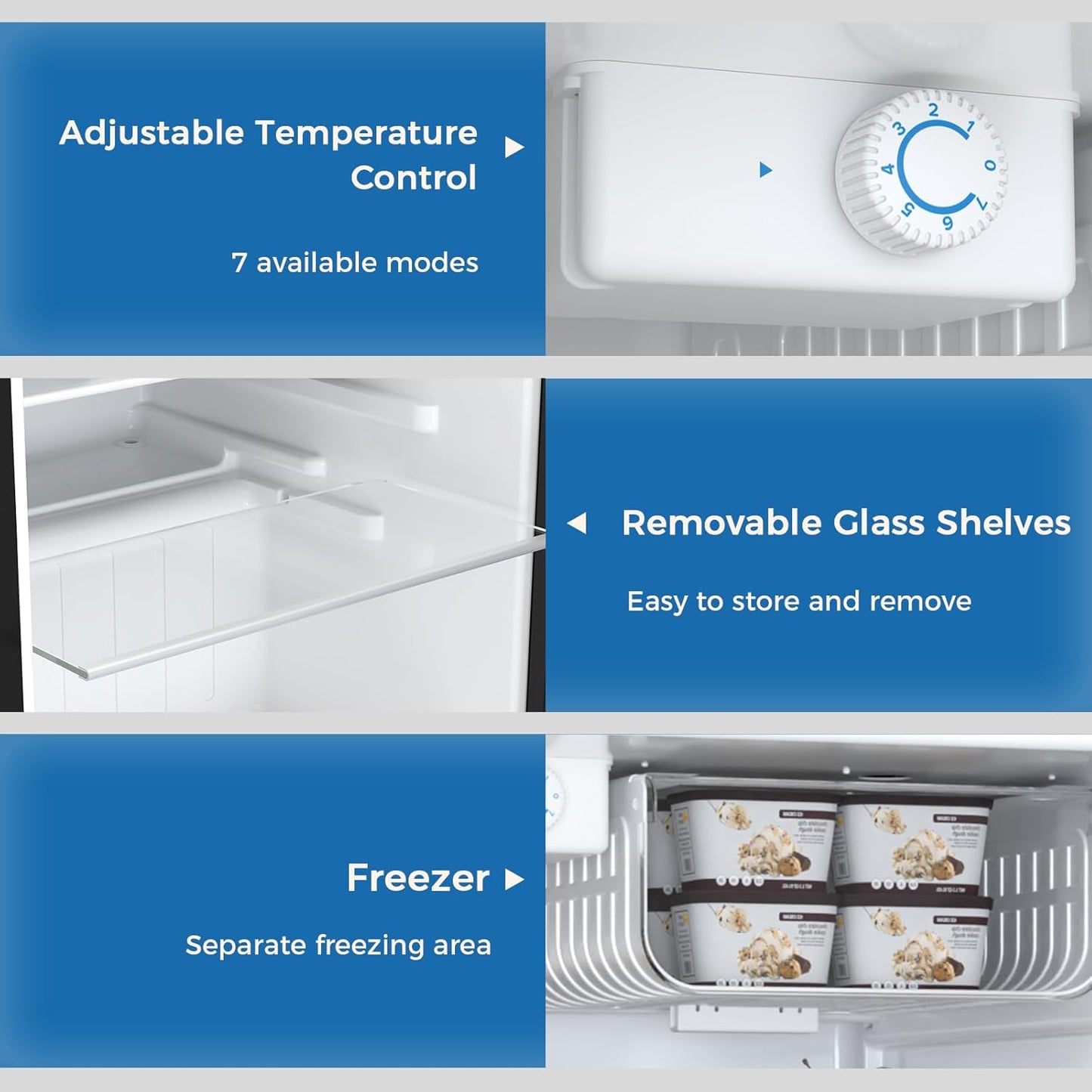 2.6\3.2 cu. ft Mini Fridge with Freezer