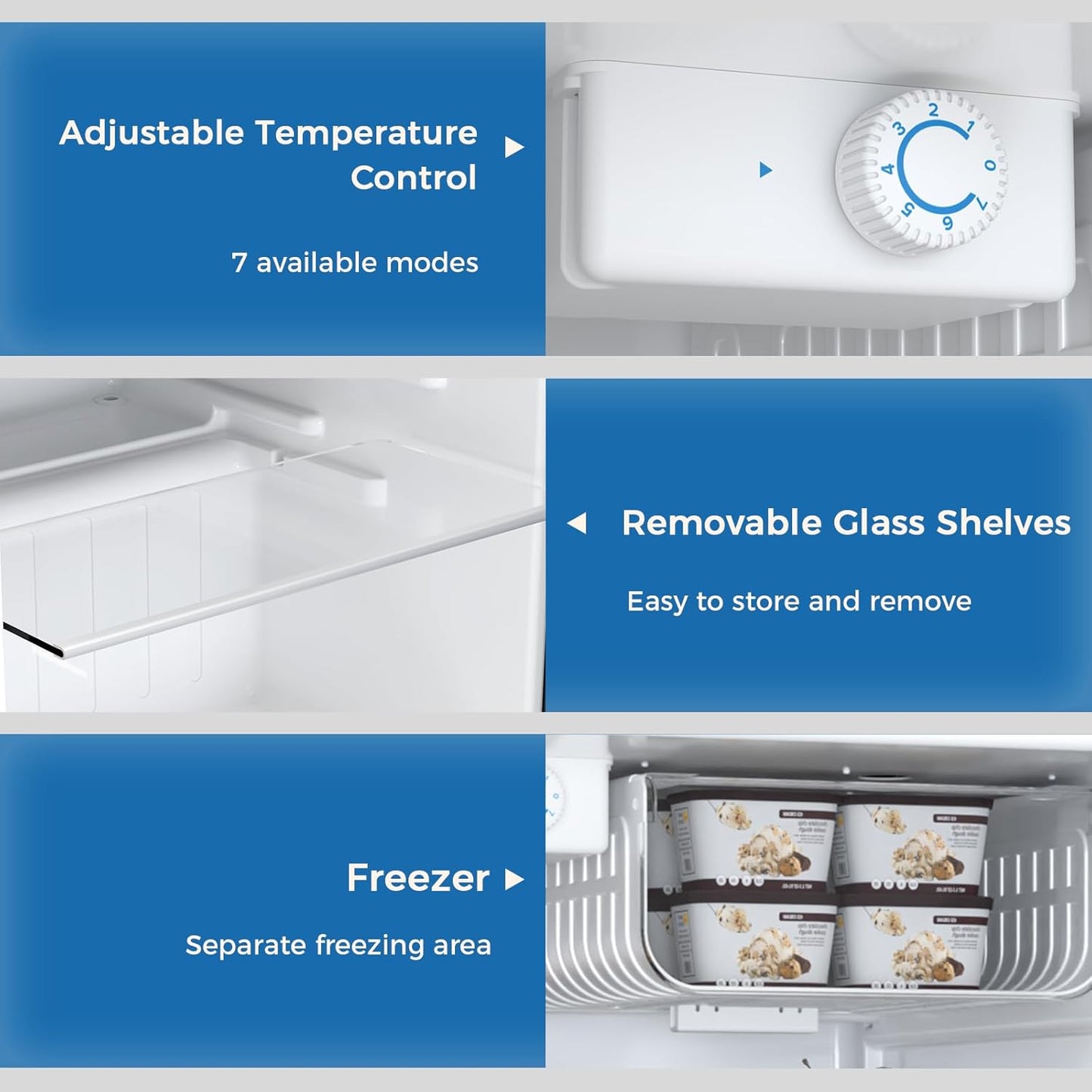2.6\3.2 cu. ft Mini Fridge with Freezer