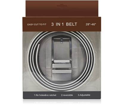 Leather Reversible 3-in-1 Belt – Two Colors, One Buckle