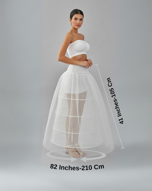 Crinoline, Wedding Dress Underskirt, White Petticoat Skirt, Four Hoop Skirt