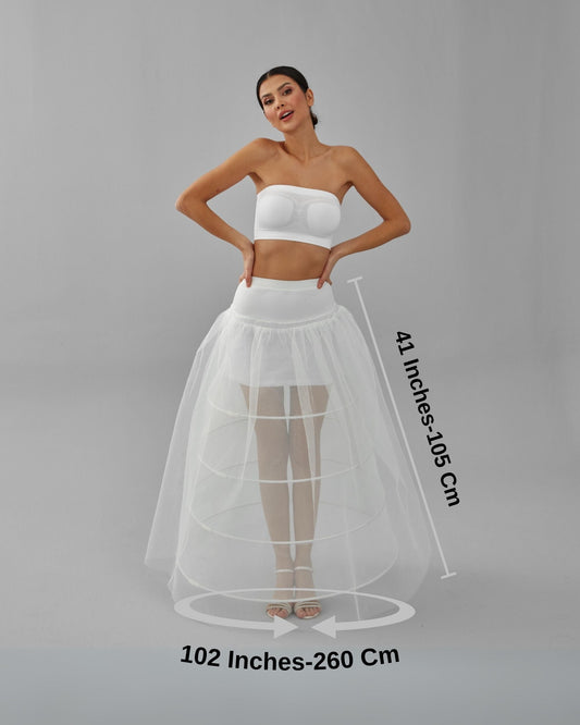 White Wedding Dress Underskirt - Petticoat Skirt for Enhanced Silhouette and Comfort