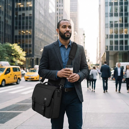 Men’s Nylon Messenger Bag – Water-Resistant 15.6 Laptop Ready