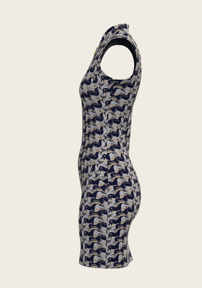 Espoir Running Horse Navy Dress