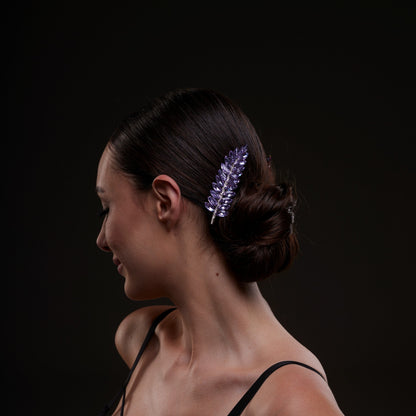 Elegant Lavander Crystal 2-Piece Hair Comb Set