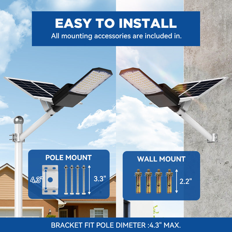 1400W solar street light with pole -30,000lumens