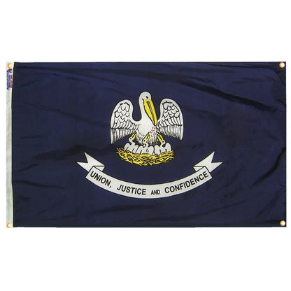 Louisiana Flag with Grommets Along the Edges for Wall Hanging