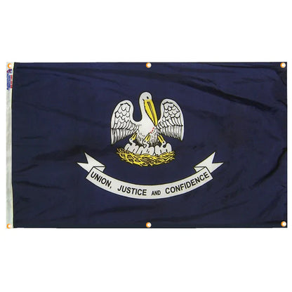 Louisiana Flag with Grommets Along the Edges for Wall Hanging
