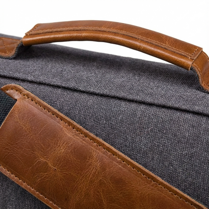 Water-Resistant Canvas Messenger Bag – 17.3″ Laptop Work & Travel Brief