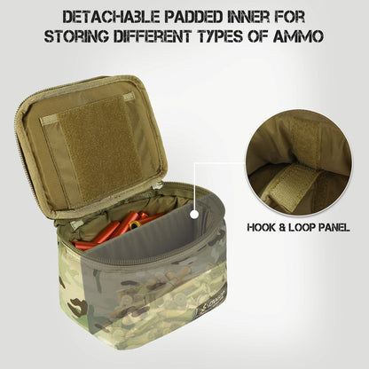 Tactical Ammo Bag, Ammos Transportation Bag for Pistol Rifle and Shotgun Range