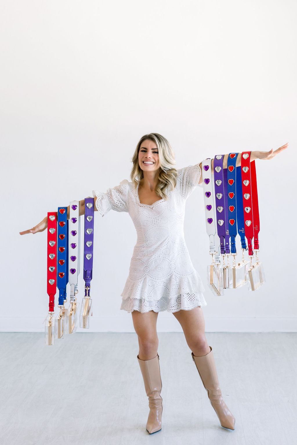 Crystal Heart Purse Strap