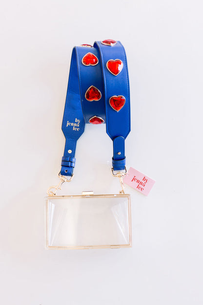 Crystal Heart Purse Strap