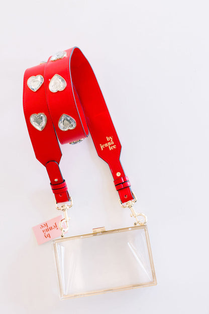 Crystal Heart Purse Strap