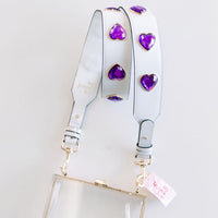 Crystal Heart Purse Strap