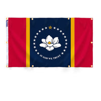 Mississippi Flag with Grommets Along the Edges for Wall Hanging