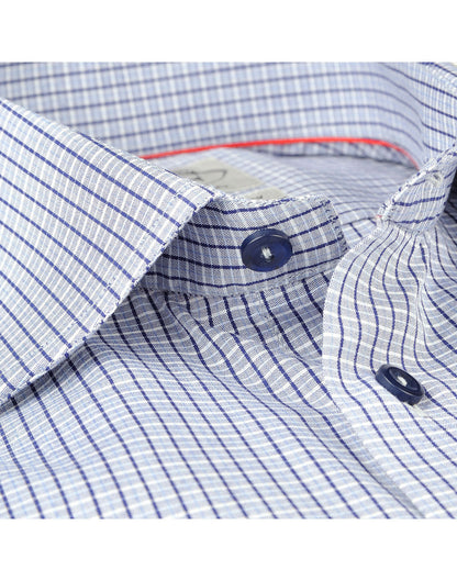 Made in Italy Dress Shirts// Navy Check- contemporary fit- Final Sale