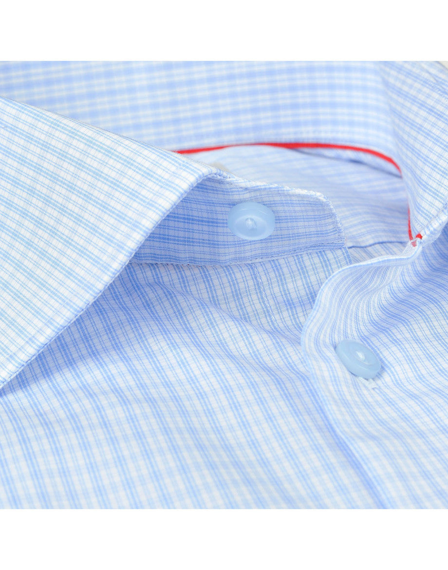 Made in Italy Dress Shirts // Lt Blue Check - contemporary fit- Final Sale