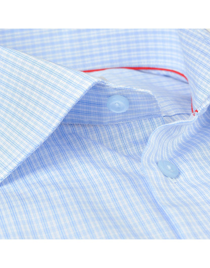 Made in Italy Dress Shirts // Lt Blue Check - contemporary fit- Final Sale