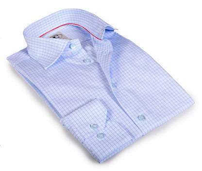 Made in Italy Dress Shirts // Lt Blue Check - contemporary fit- Final Sale