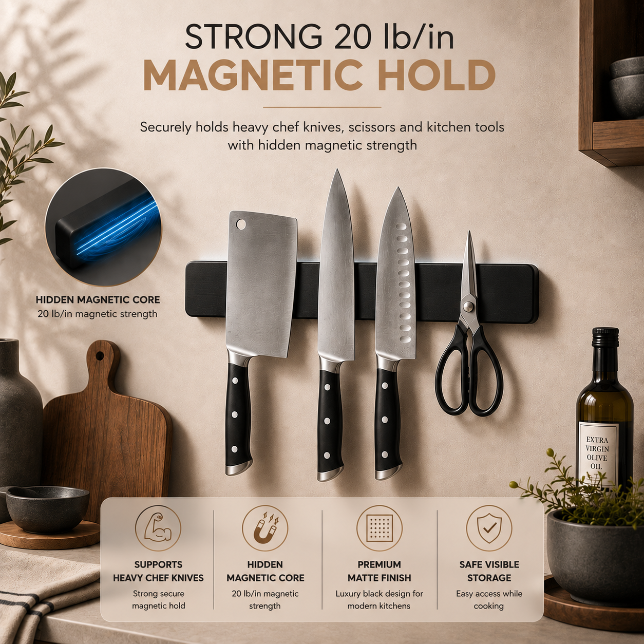 Magnetic Knife and Tool Holder