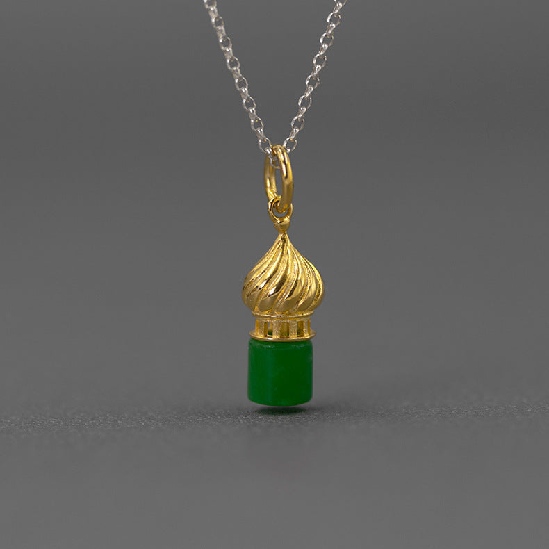 Dome Castle Jade Earrings
