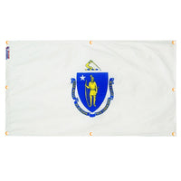 Massachusetts Flag with Grommets Along the Edges for Wall Hanging