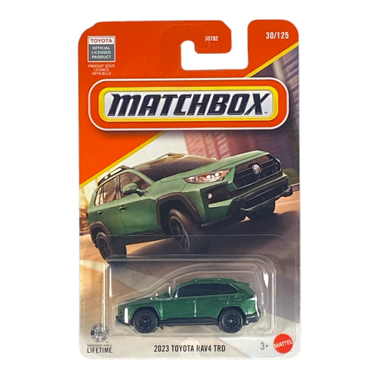 Green Matchbox 2023 Toyota RAV4 TRD 30/125