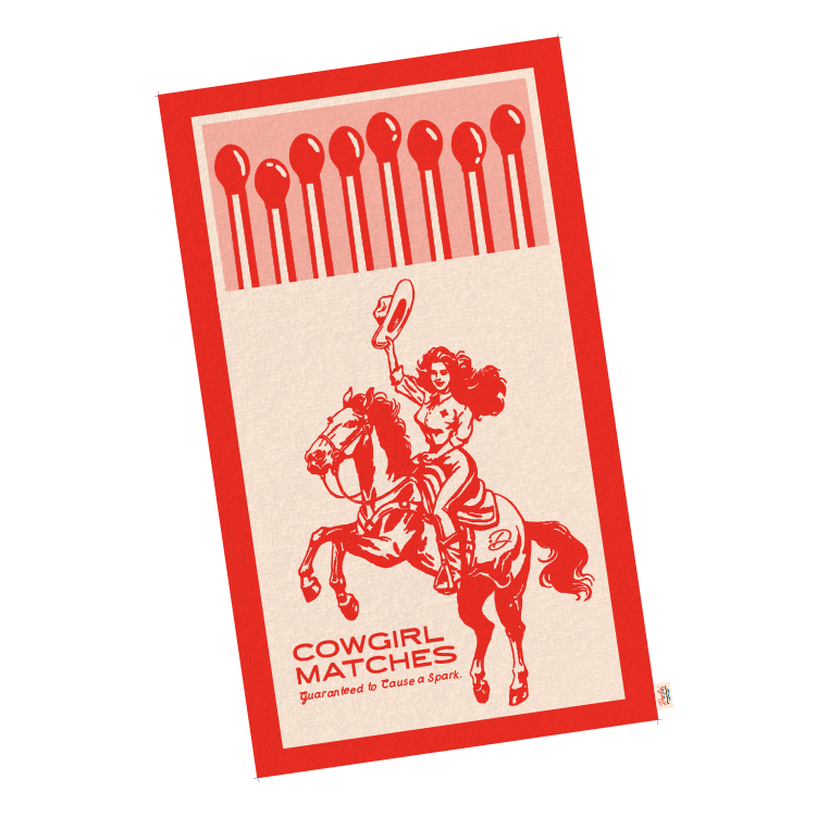 Cowgirl Matches 100% Cotton Towel