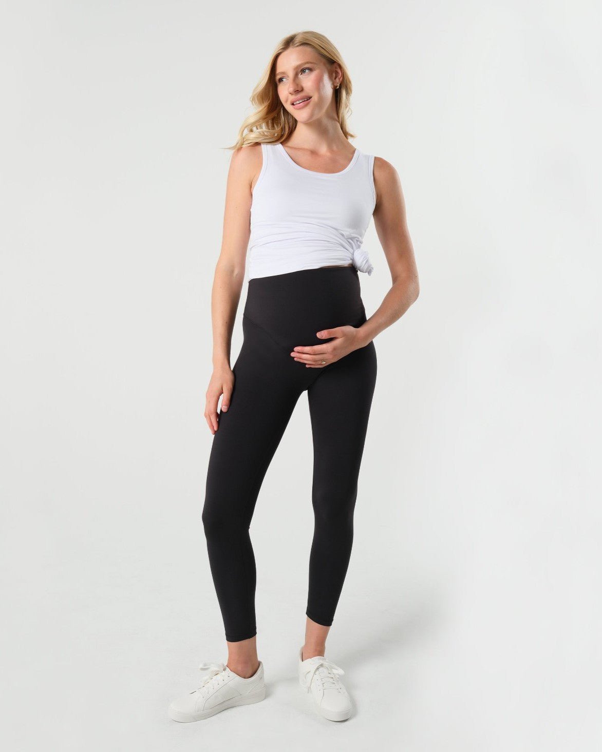 Black Maternity Eco Leggings w/ Concealed Pocket