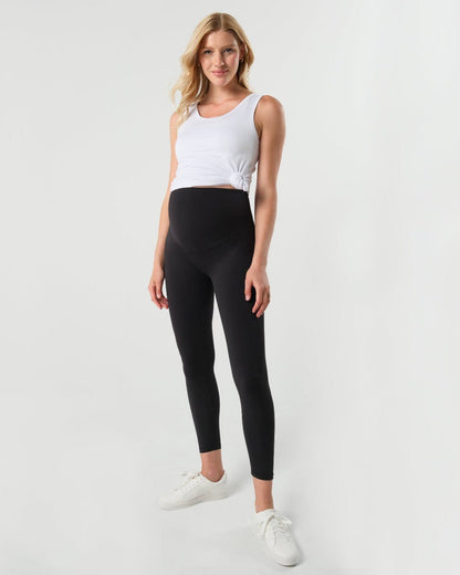 Black Maternity Eco Leggings w/ Concealed Pocket