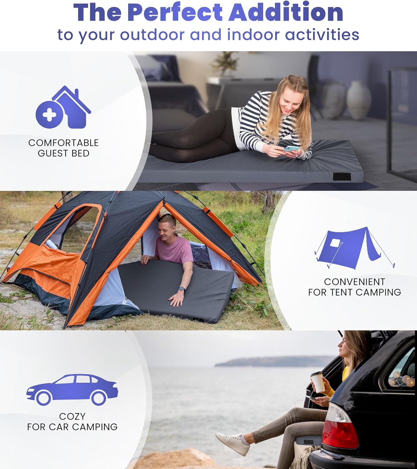 Home Bed Comfort with the Matrix Air-Cell Memory Foam Camping Mattress