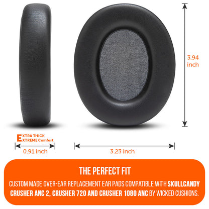 Upgraded Skullcandy Crusher ANC 2, Crusher 720 and Crusher 1080 ANC Earpads - WC PadZ Crusher ANC 2