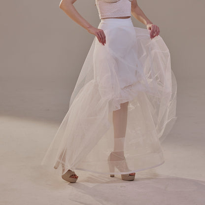 Mermaid Petticoat with Corsage and Hard Net Tulle Underskirt  ,Wedding Crinoline with Petticoat Netting Fabric