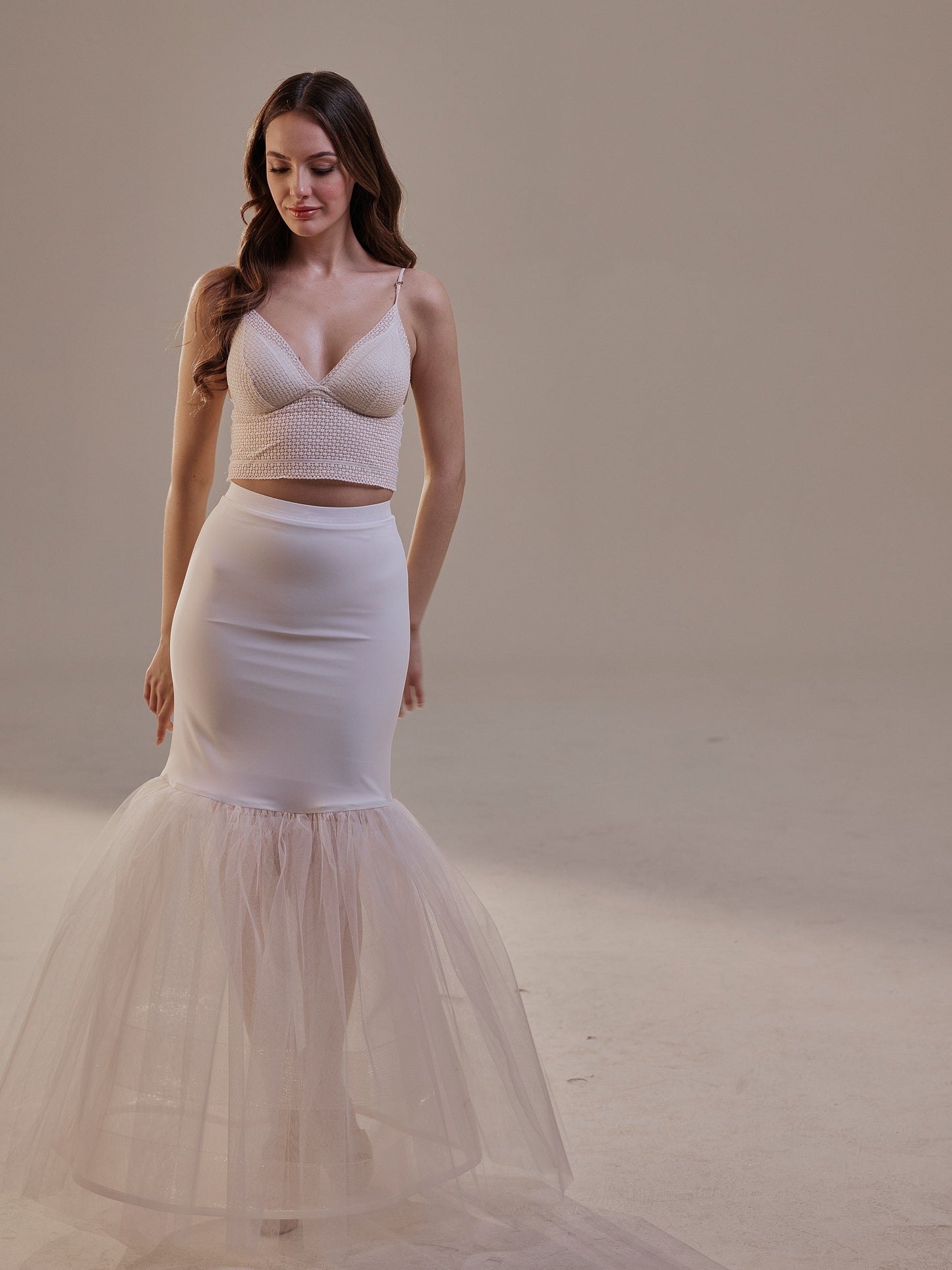 Mermaid Petticoat with Corsage and Hard Net Tulle Underskirt  ,Wedding Crinoline with Petticoat Netting Fabric