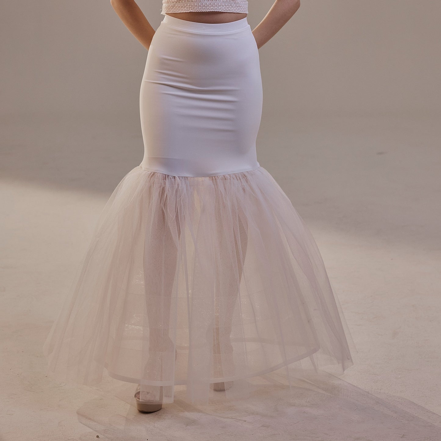 Mermaid Petticoat with Corsage and Hard Net Tulle Underskirt  ,Wedding Crinoline with Petticoat Netting Fabric