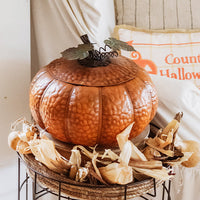 Indoor/Outdoor Metal Pumpkin with Lid