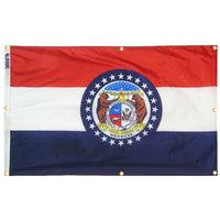 Missouri Flag with Grommets Along the Edges for Wall Hanging