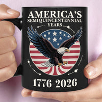 America's 250 Years Semiquincentennial Black Mug | Happy 250th Birthday USA | Patriotic 4th of July Mug | America 250th Anniversary | Independence Day Black Mug 682543