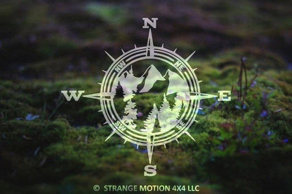 Mountain Compass Vinyl Decal | 113